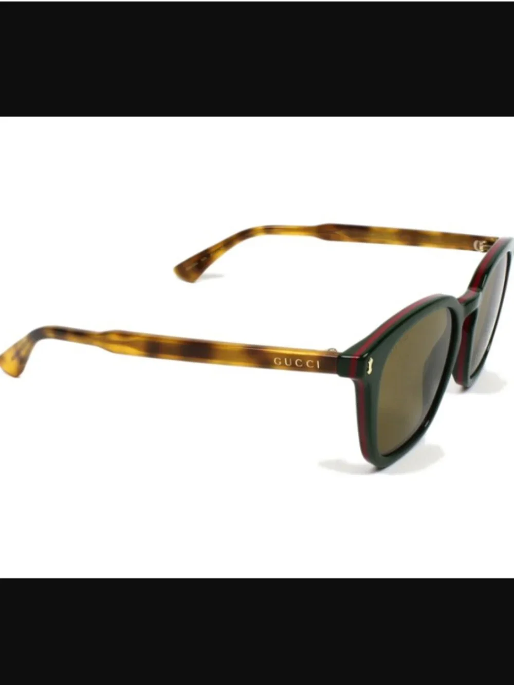 Gucci GG-0125-S Green & Tortoiseshell Square Sunglasses with Case
